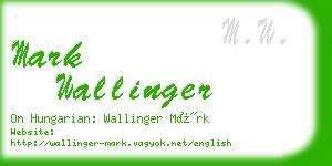 mark wallinger business card